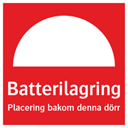 Batterilagring Placering bakom denna dörr
