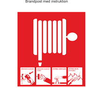 Brandpost med instruktion