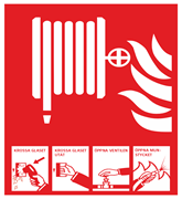 Brandpost med instruktion