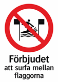 Förbjudet
att surfa mellan
flaggorna