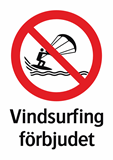 Vindsurfing
förbjudet