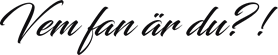 Vem fan är du?!