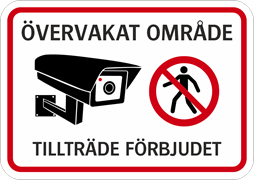 Övervakat område. Tillträde förbjudet