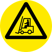 Golvdekal Varning för truckar.