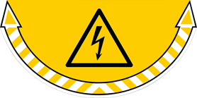 Golvklistermärke för elskåp.