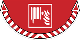 Golvklistermärke-brandslang.